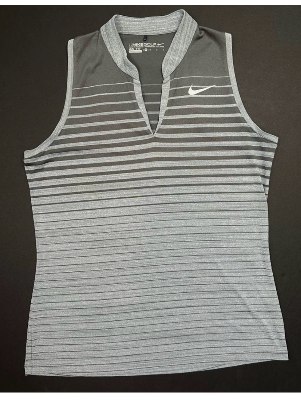 NIKE GOLF Dri-Fit Zonal Cooling Racerback Shirt Light and Dark Gray M